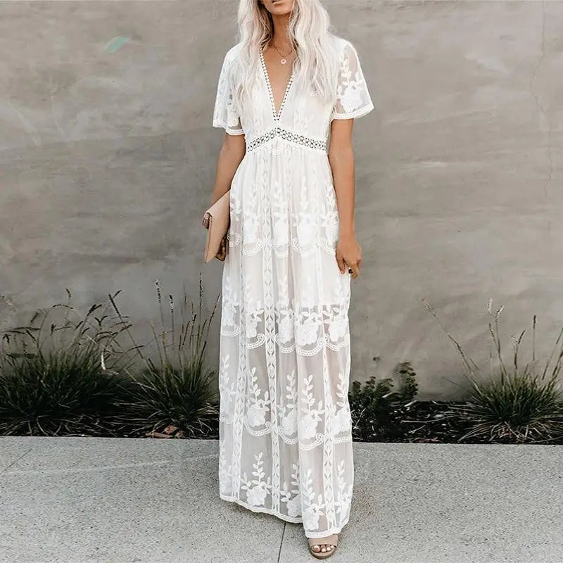 La Vie en Rose: The Romantic Lace Chiffon Dress for Summer Days