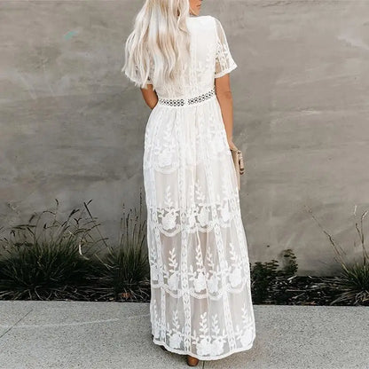 La Vie en Rose: The Romantic Lace Chiffon Dress for Summer Days
