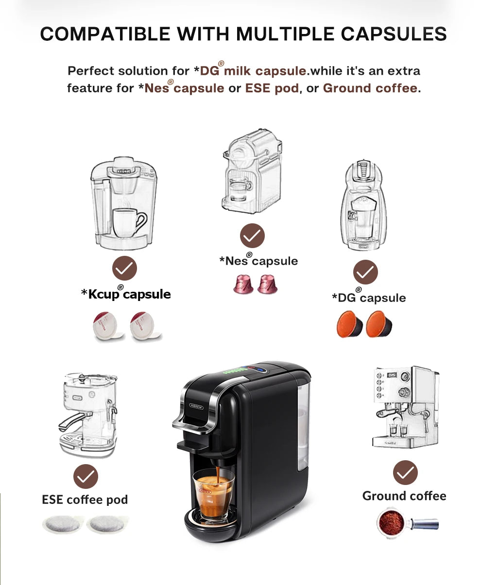 Maestro: Craft Your Coffee Masterpiece (19 Bar Pressure, All Pods & Grounds)