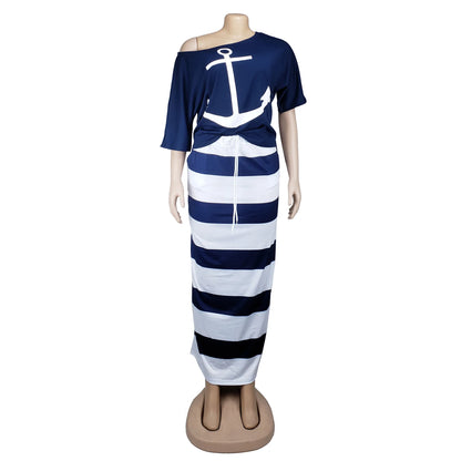 Harbor Luxe: Effortless Elegance in the Anchor Print Set