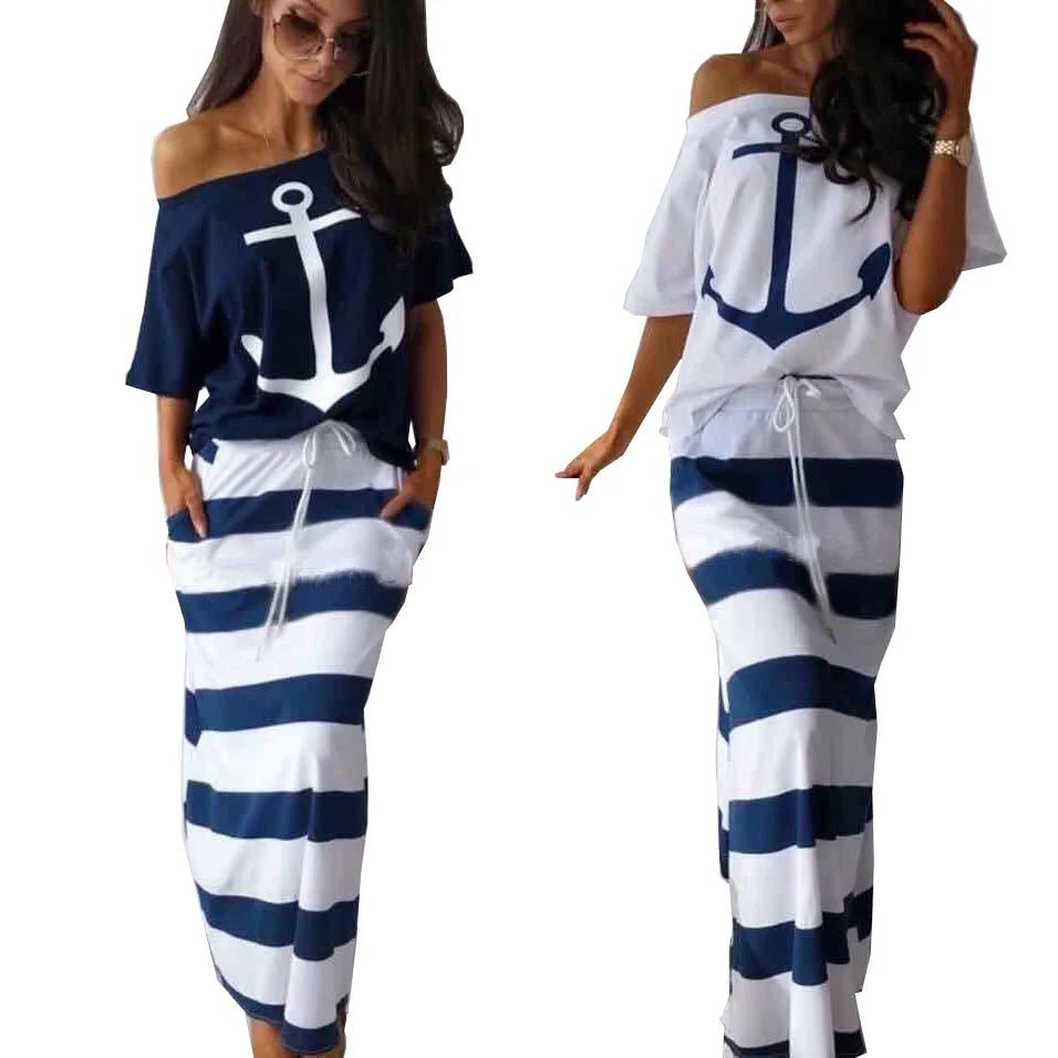 Harbor Luxe: Effortless Elegance in the Anchor Print Set