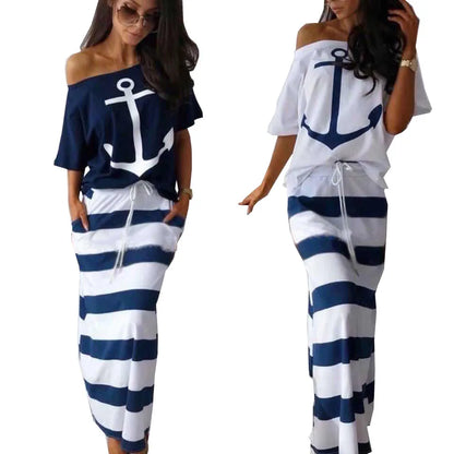 Harbor Luxe: Effortless Elegance in the Anchor Print Set